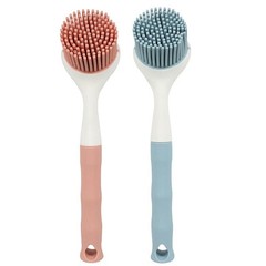 Silicone Pot Brush 2Pcs Set with Long Handle for Non-Stick Cookware Cleaning …