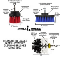 Nylon Drill Brush Attachments for Cleaning Car Accessories, Carpet, Truck