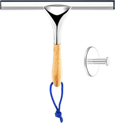 All Purpose Bamboo Stainless Steel Squeegee – Rust Proof Deluxe Squeegee with Ha