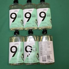 6 Bottles 9 Elements Liquid Dish Soap Vinegar Powered, Eucalyptus Scent 16 fl oz