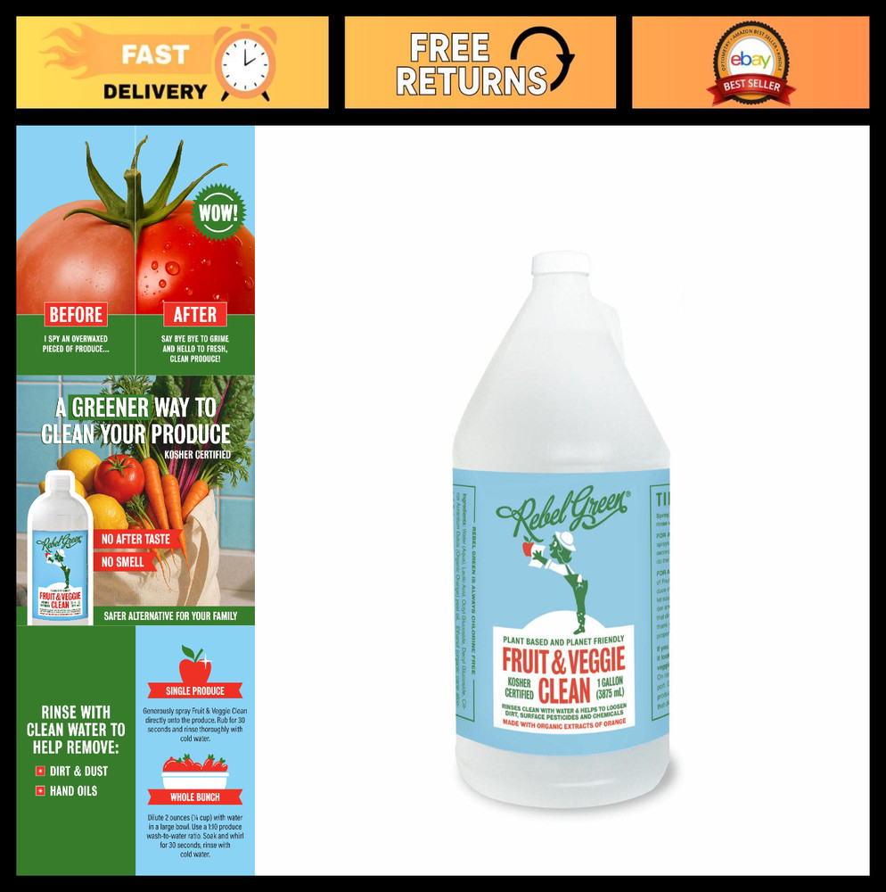 Plant-Based Produce Cleaner – Natural Fruit & Veggie Wash – Organic Citrus Extra