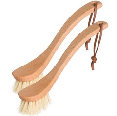 Curved Dish Brush – Natural Tampico Fiber Bristles, Ergonomic Design with Oil…