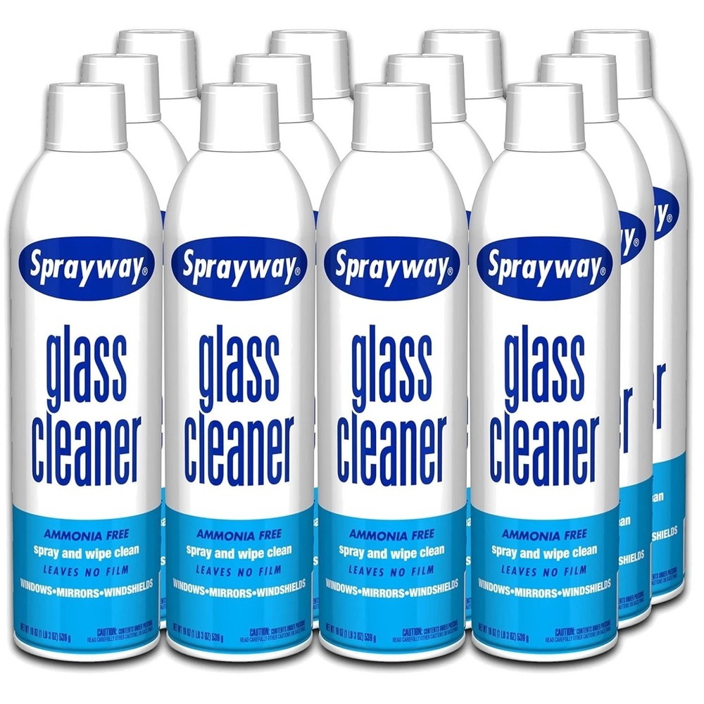 Fast-Acting Streak-Free Glass Cleaner, 19oz, 12 Pack