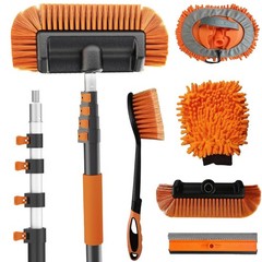 Buyplus 18FT Reach Car Wash Brush with Long Handle – 12FT, Orange