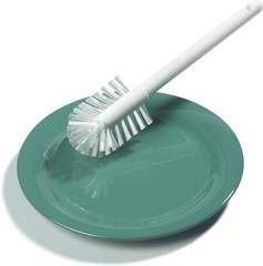 Heavy-Duty Plastic Dish Brush with Handle – 12″ Scrub Brush for Kitchen Cleaning