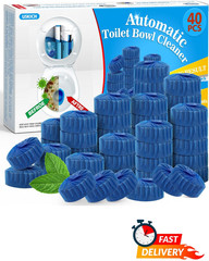 40 Pack Toilet Bowl Cleaner Tablets Blue Auto Tank Cleaner Long Lasting Fresh