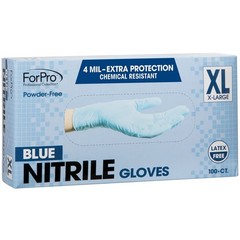 ForPro Disposable Nitrile Gloves, Chemical X-Large (Pack of 100), Blue