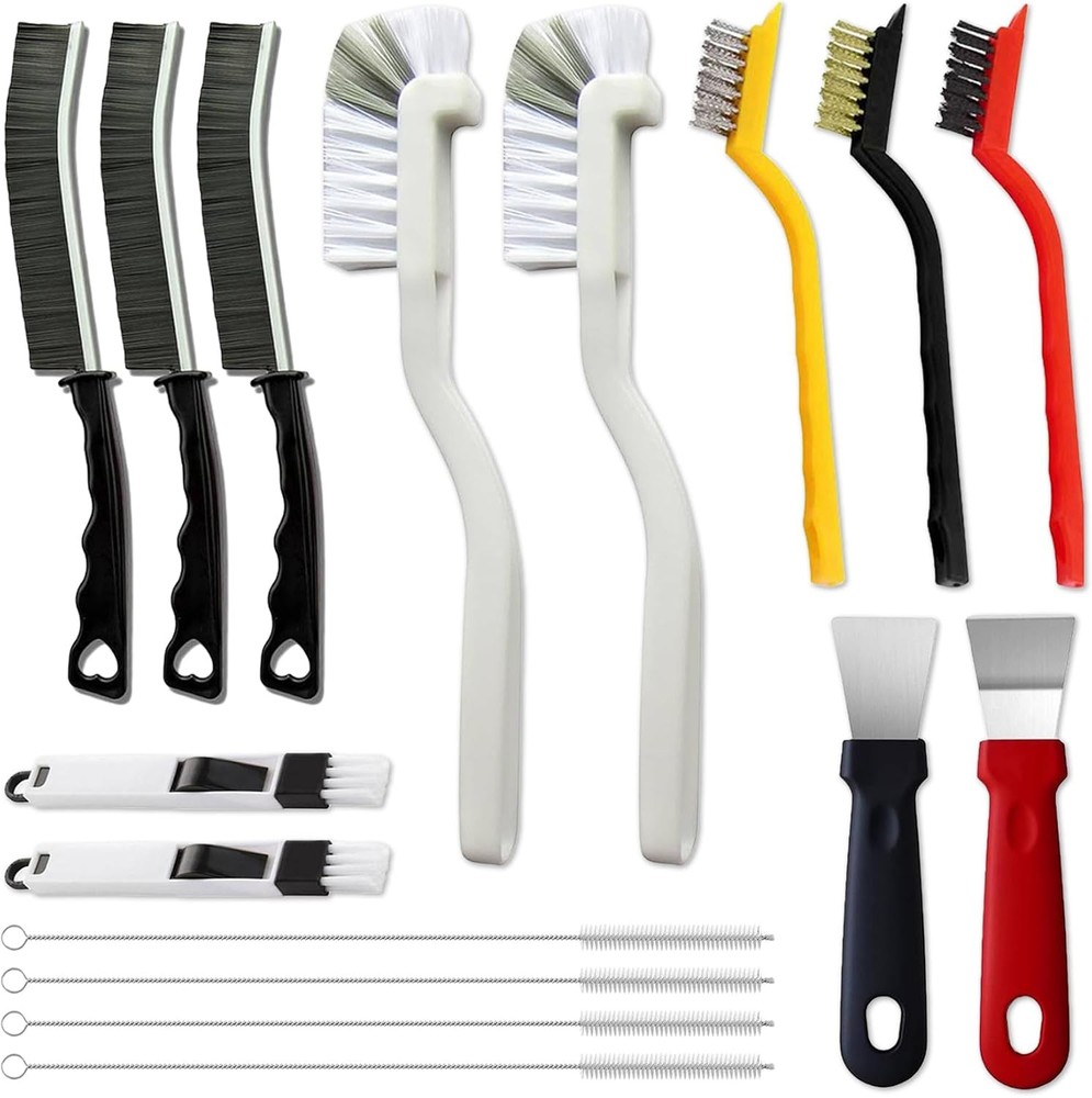 16Pcs Crevice Cleaning Brush Set Hard Bristle Scrub Brushes for Deep Cleaning