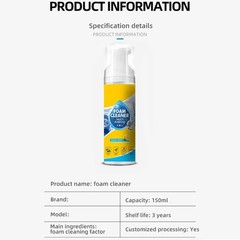 4-in-1 Multi-Enzyme Foam Cleaner, All-Purpose Spray 5oz with Sponge & Towel