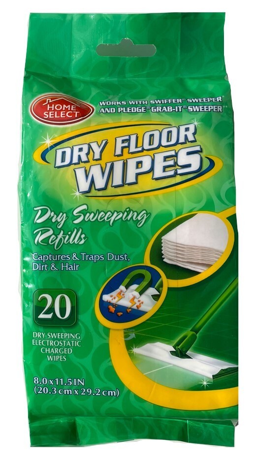 Home Select Dry Floor Wipes Sweeping Mop Refills 20-Count