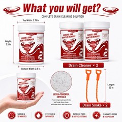 2 PCS Drain Cleaner Shower Sink Powerful Pipeline Dredging Agent Hair Grease