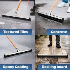 Floor Squeegee 18 Inch Double Foam Blade Heavy Duty For Tiles Concrete Asphalt