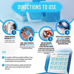 Washing Machine Cleaner Descaler 24 Pack – 1 Count (Pack of 24), Blue/White