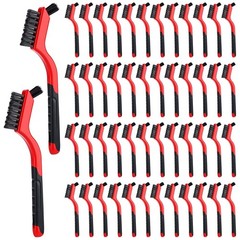 50 Pcs 7″ Nylon Cleaning Brushes with Curved Handle for Deep Cleaning Rust Dirt