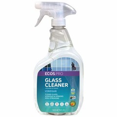 Ecos Pro Liquid Glass Cleaner, Clear, Vinegar, Trigger Spray Bottle, 6 PK