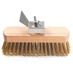Pizza Oven Brush 7 Inch Brass Bristles Brush Head and Scraper