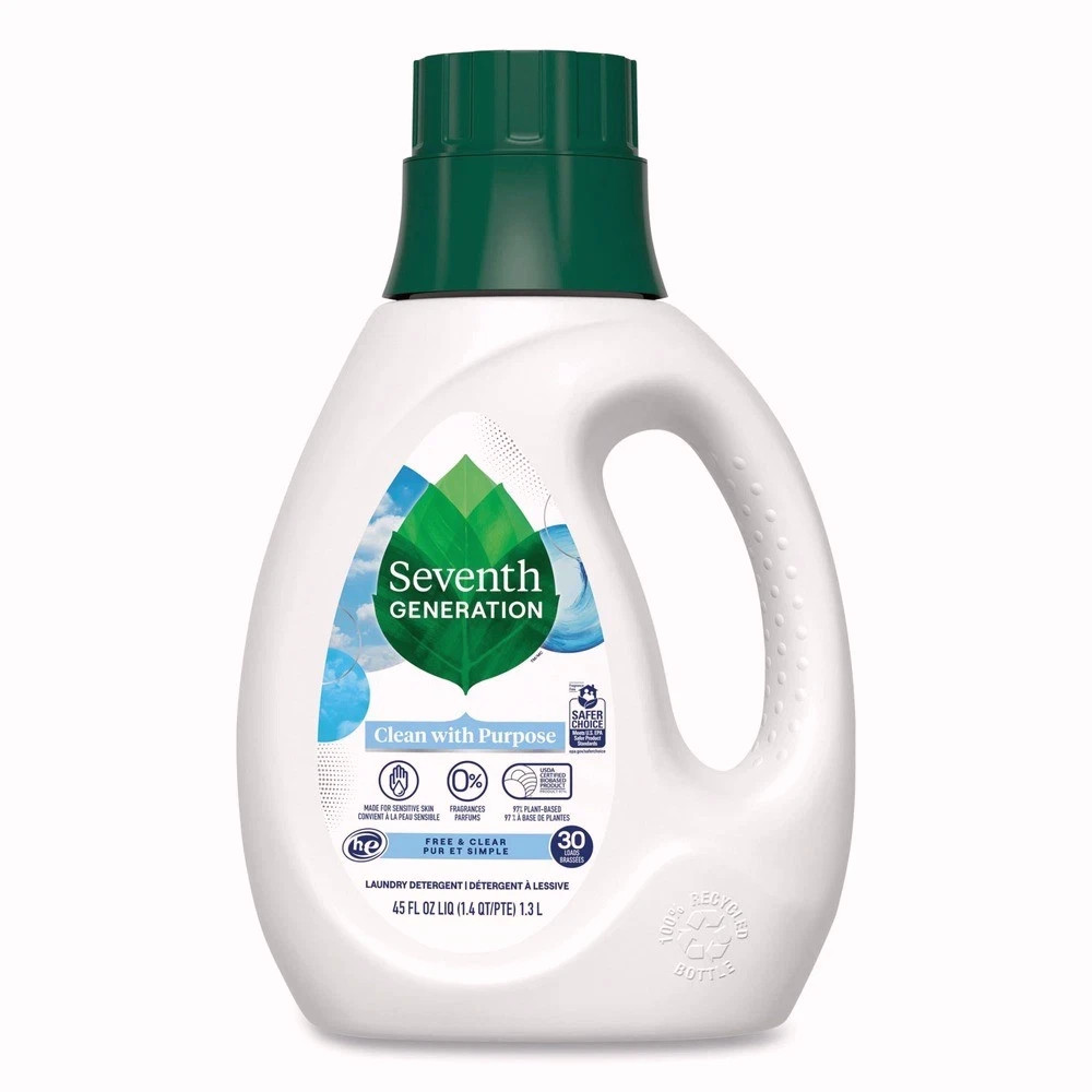 Seventh Generation 45066EA 45 oz. Liquid Laundry Detergent – Fragrance Free New