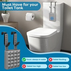 2Pcs Adjustable Toilet Tank Tablet Holder-Hanging Silicone Basket Carrier wit…