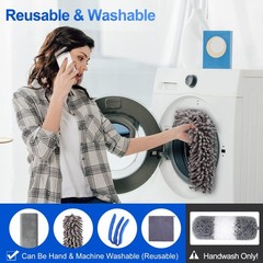 Microfiber Duster Kit (11PCS) – Washable Dusters with Extension Pole (30 to 1…