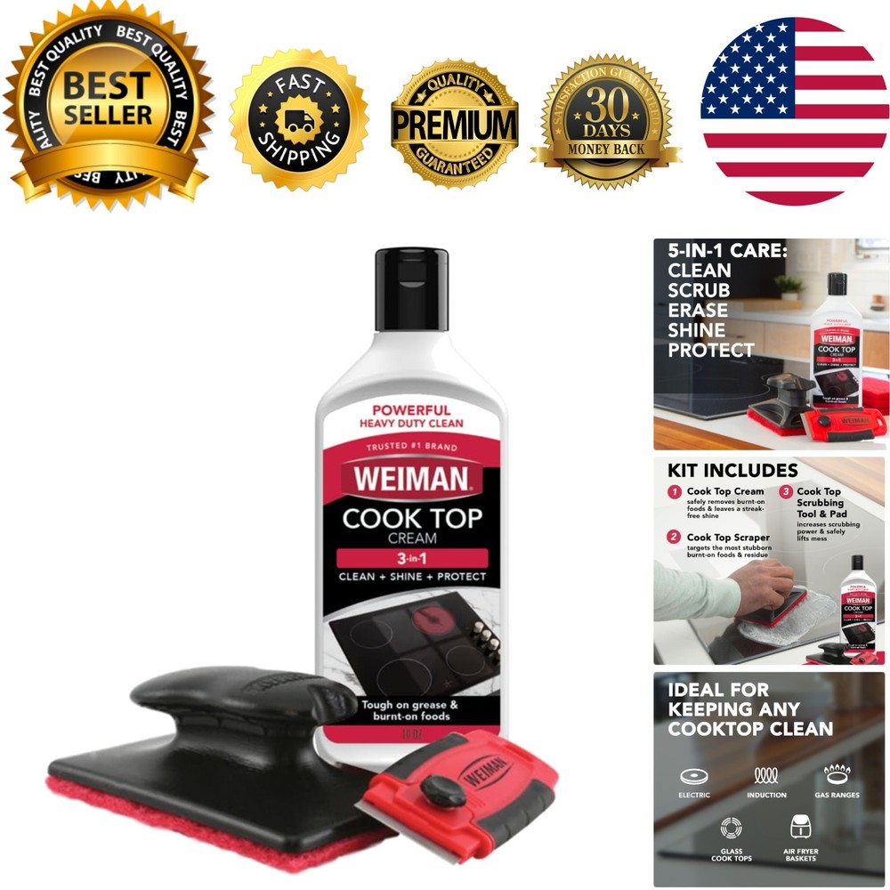 Revitalize Your Glass & Ceramic Cooktop – 10 oz Cleaner & Scraper Bundle