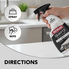 Weiman Quartz Countertop Cleaner and Polish (2 Pack w/Micro Towel) Clean and Shi