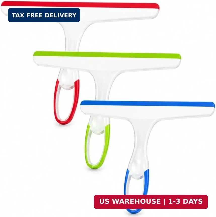 Shower Squeegee for Glass Doors, 3pcs Bathroom Squeegee for Shower Cleaner Squee