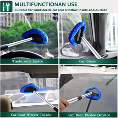 9 PCS Windshield Cleaning Tool Kit Car Window Glass Wiper Cleaner Brush Pad