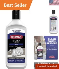 Silver Cream Cleaner 3-in-1, Anti-Tarnish Technology, Safely Clean, Polish, S…
