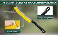 Crevice Cleaning Brush Set – 3Pcs Hard Bristle Cleaning Tools (2 Black & 1