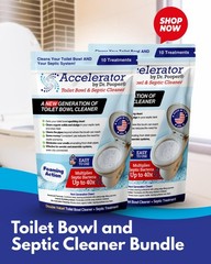 Accelerator by Dr. Pooper Toilet Bowl and Septic Cleaner 2-Pack, 32 Treatments