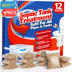 Septic Tank Treatment,1 Year Supply Septic Pods (12 Pcs),1 Flush per Month Septi