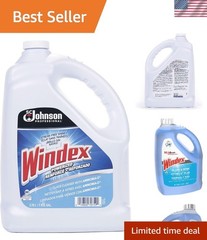 Windex 1 Gallon Unscented Glass and Multi-Surface Cleaner – No Streaks, No Fuss