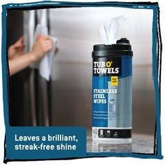 Heavy Duty Stainless Steel Cleaner Wipes, 40 Count, with 12” x 12: Micro Fibe…