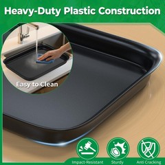 Black Hard Plastic Leak Proof Dehumidifier Floor Drip Pan Tray 13x9x2 Inch