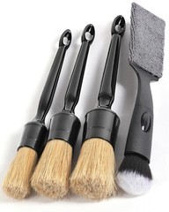Car Detailing Brush Set, 4 PCS Soft Boars Hair Auto Interior Cleaning Detail …