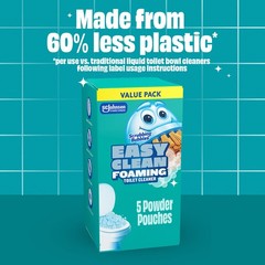 Easy Clean Foaming Toilet Bowl Cleaner Drop In Powder Pouches 100g 2 Pack