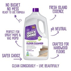 Quick Shine Hardwood Floor Cleaner 64 oz Streak Free No Residue Powered by