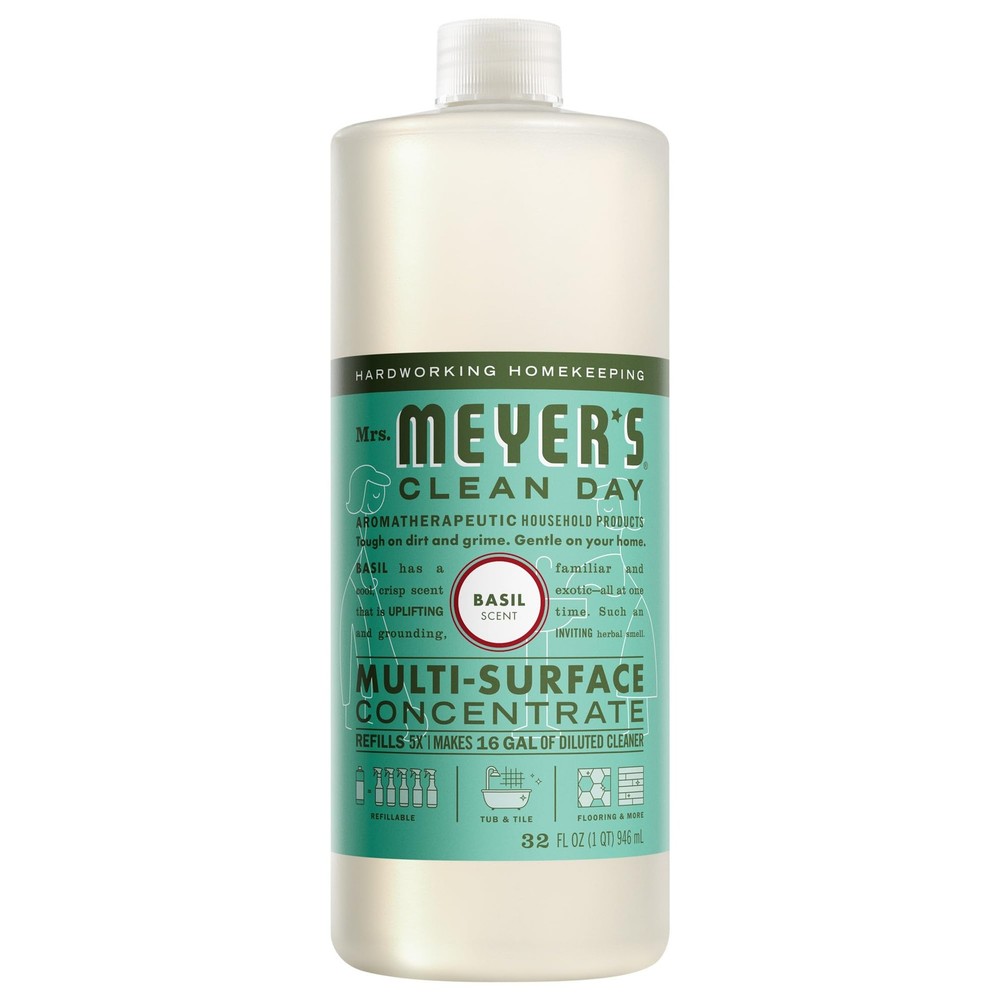 MRS. MEYER’S CLEAN DAY Multi-Surface Everyday 32 Fl Oz (Pack of 1), Basil