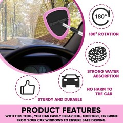 Car Window Cleaner Kit with Extendable Handle, Microfiber Cloth, Spray Bottle