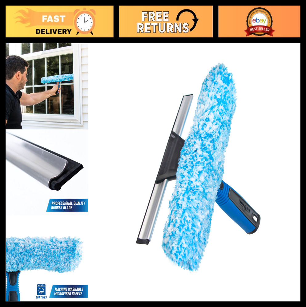 2-in-1 Window Cleaning Tool – 10″ Squeegee & Scrubber for Home & Commercial Use,