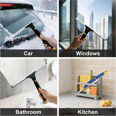 Swivel Shower Squeegee for Glass Doors, All-Purpose Anti-Slip Window Squeegee…