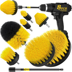 Holikme 8 Piece Drill Brush Attachments Set, Power Scrubber with Extend Long Att