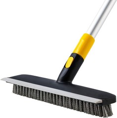 Telescopic Floor Scrub Brush 2-in-1 Stiff Bristle Shower & Patio Cleaner