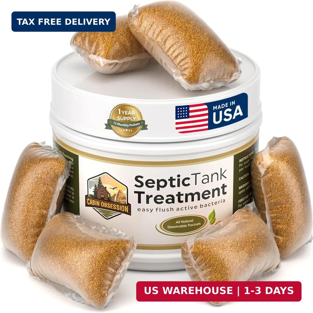 Septic Tank Treatment – 1 Year Supply of Septic Safe Dissolvable Easy Flush Live