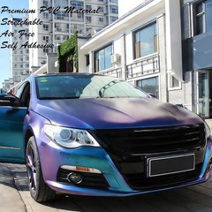 Chameleon Car Wrap 12″x60″ Purple to Blue Matte Metallic Vehicle Film 1x5ft S…