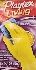 Vintage Playtex Living Gloves Flex Fit Comfort Cleaning Gloves Large Yellow Dish