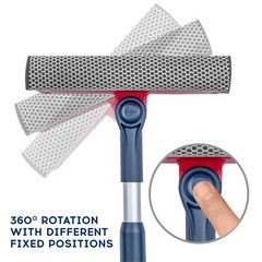 Professional Window Squeegee | 2-in-1 Window Cleaner Sponge and Soft Rubber S…