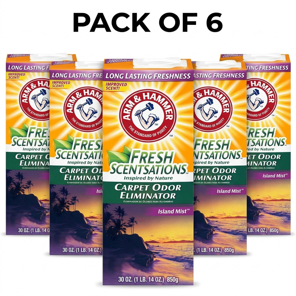 (6 pack) ARM & HAMMER Carpet Odor Eliminator Powder, Island Mist, 30 oz.