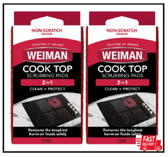Cook Top Scrubbing Pads, 3 Count, 2 Pack Cuts Through the Toughest Stains NEW