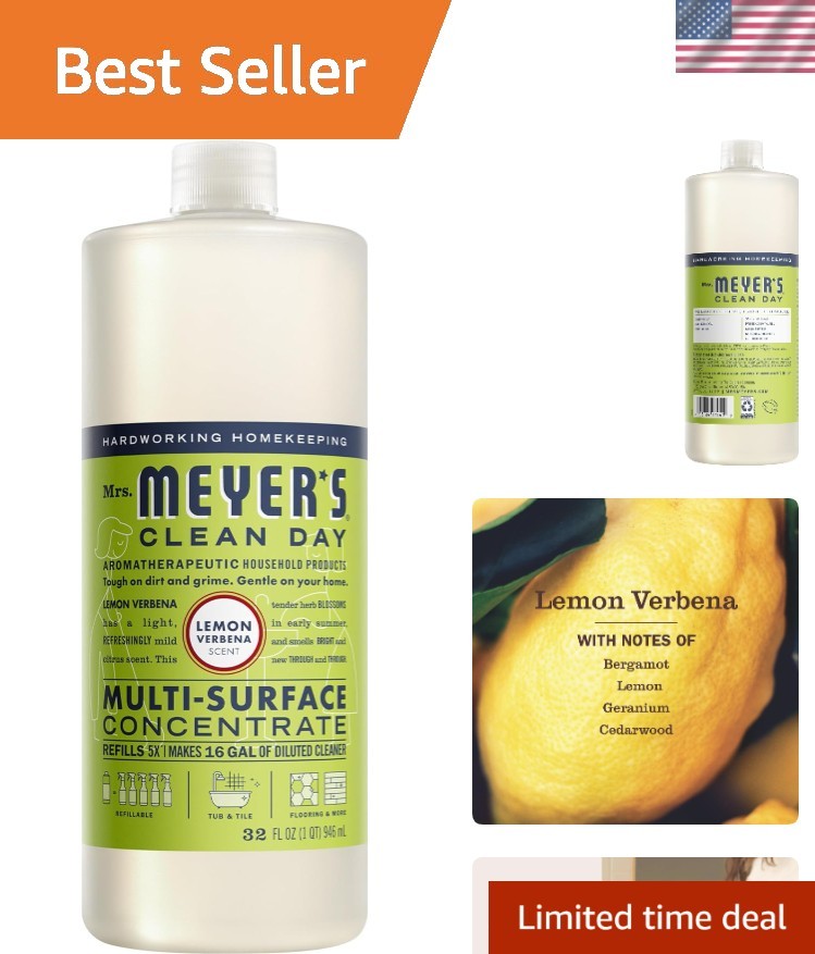 Concentrated Multi-Surface Cleaner by Mrs. Meyer’s – Lemon Verbena, 32 Fl Oz